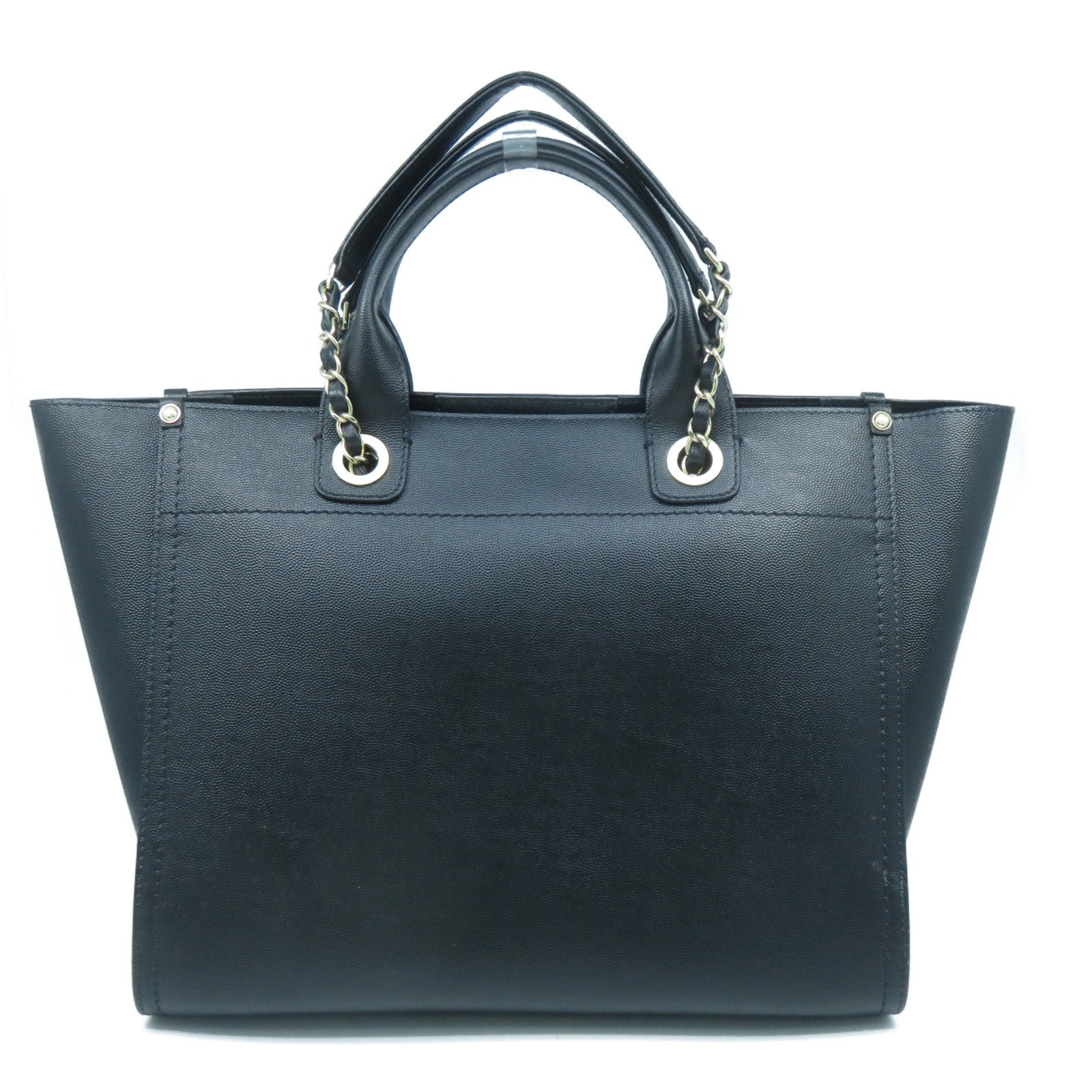 CHANEL 牛皮皮革Deauville 2 Way Shoulder Bag金扣手挽肩背兩用袋黑色