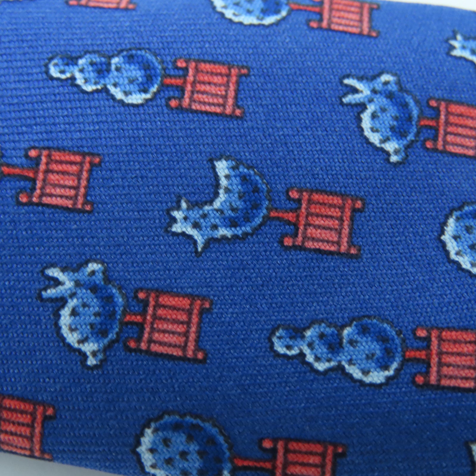 HERMES 丝质Tie领带蓝色/红色