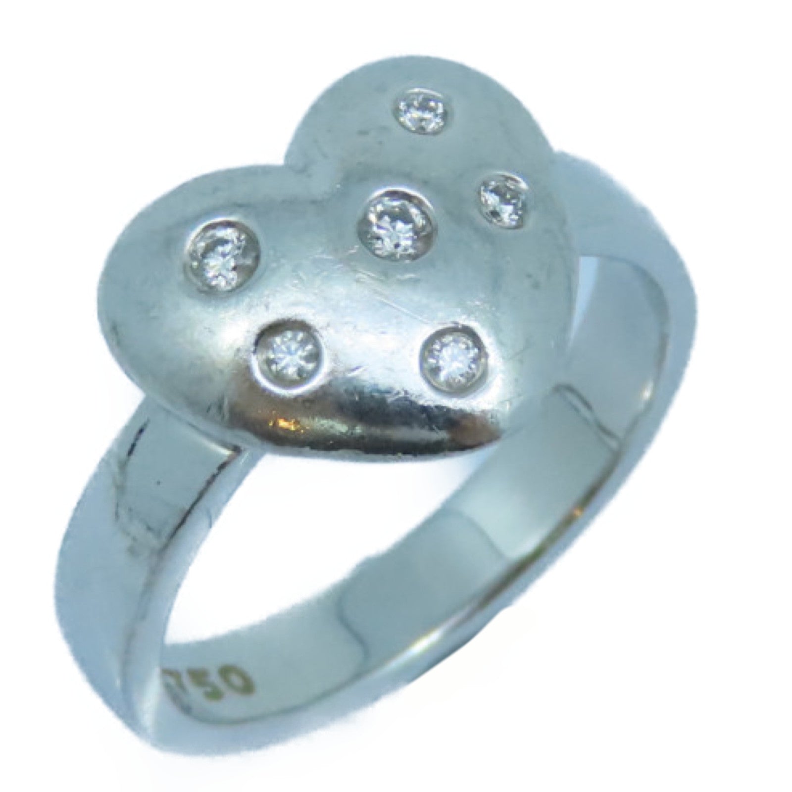 TIFFANY＆CO 18K白金Etoile Heart Diamond Ring钻石戒指US#4.5