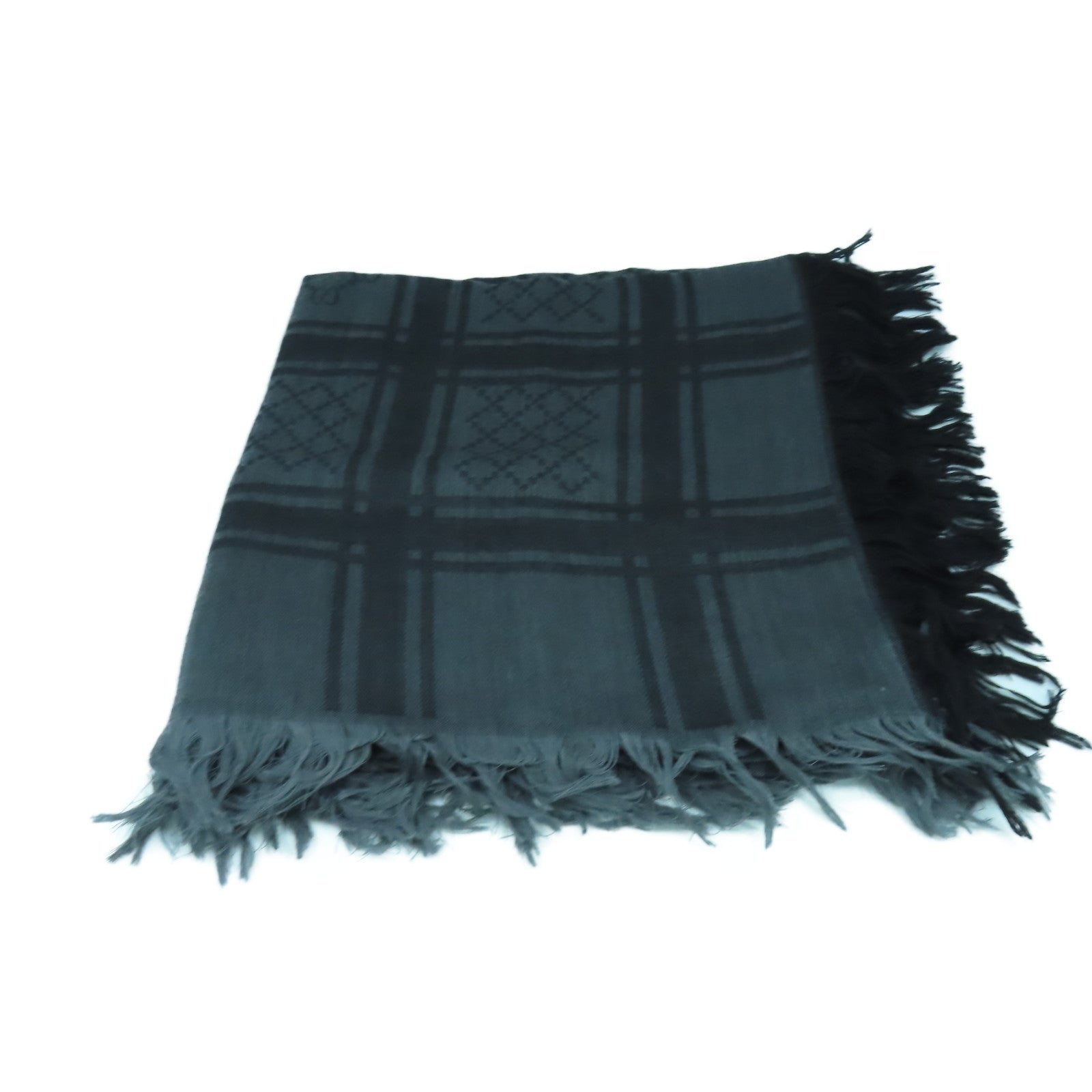 GUCCI 絲質/羊毛Scarf 140x140絲巾灰色