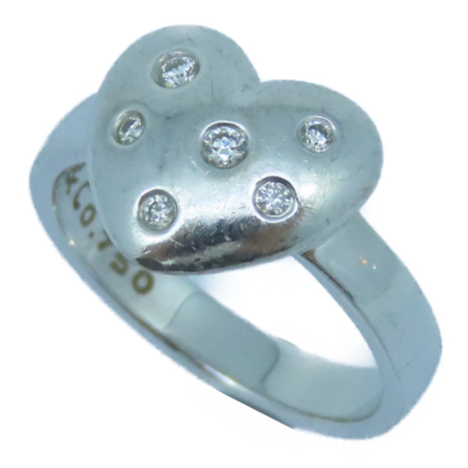 TIFFANY＆CO 18K白金Etoile Heart Diamond Ring钻石戒指US#4.5