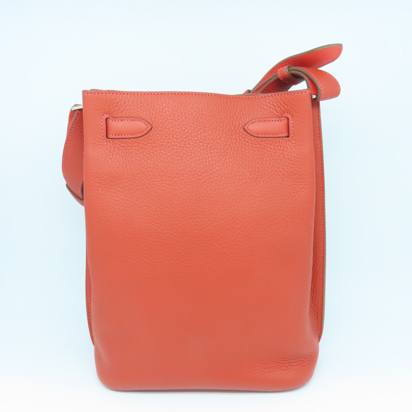 HERMES Clemence皮革So Kelly銀扣肩背袋Rouge Jaipur粉紅色