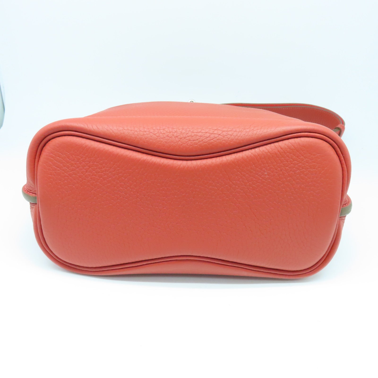 HERMES Clemence皮革So Kelly銀扣肩背袋Rouge Jaipur粉紅色