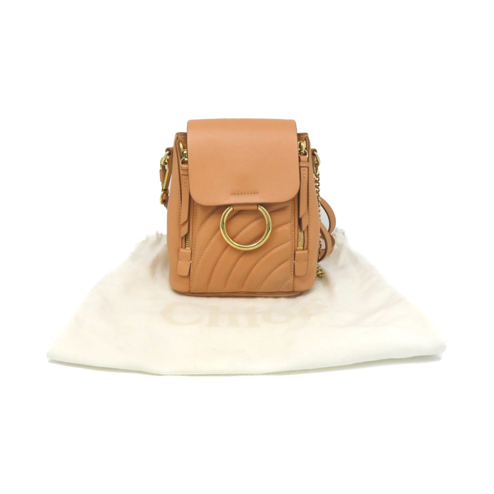Chloe cowhide leather Backpack shoulder bag dual-use bag brown