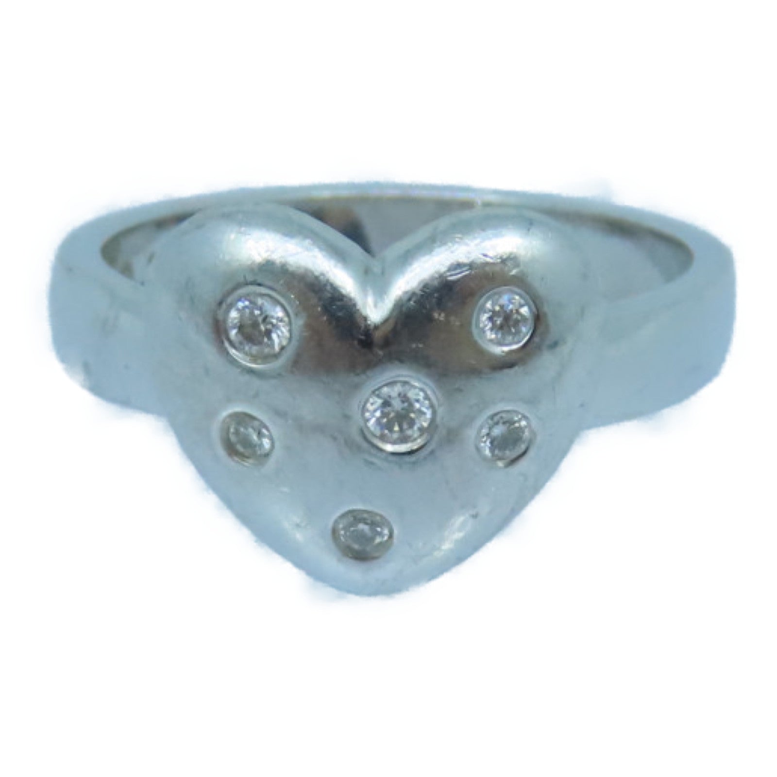 TIFFANY＆CO 18K白金Etoile Heart Diamond Ring钻石戒指US#4.5
