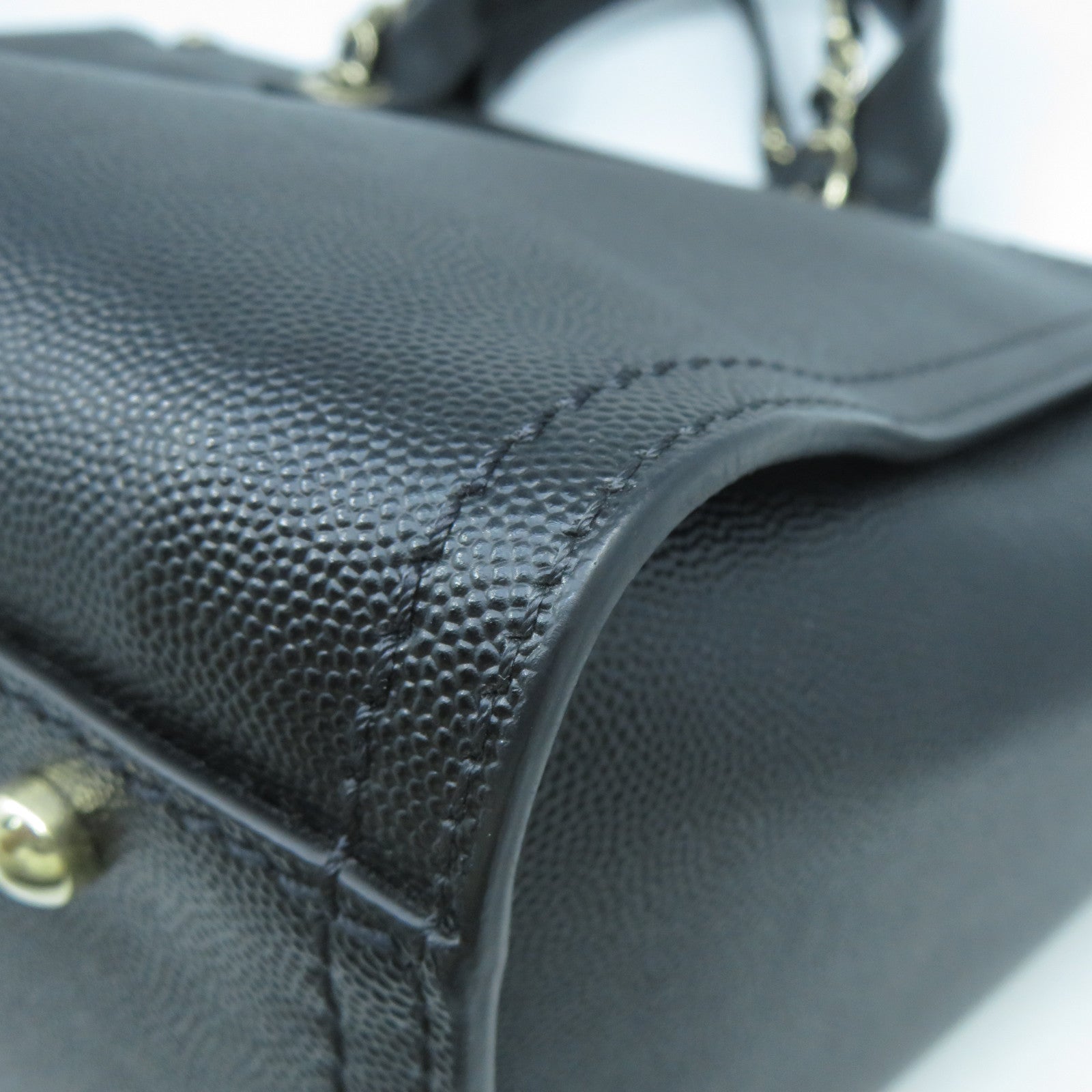 CHANEL 牛皮皮革Deauville 2 Way Shoulder Bag金扣手挽肩背兩用袋黑色