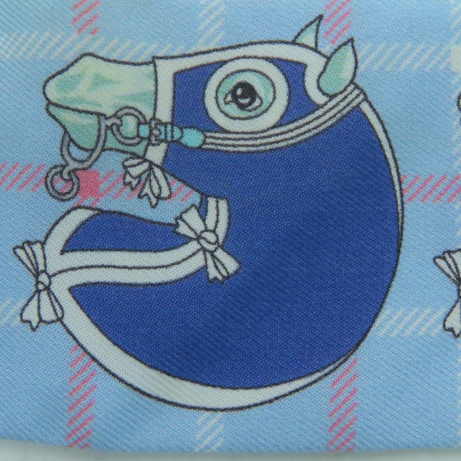 HERMES Silk Twilly Scarf Blue