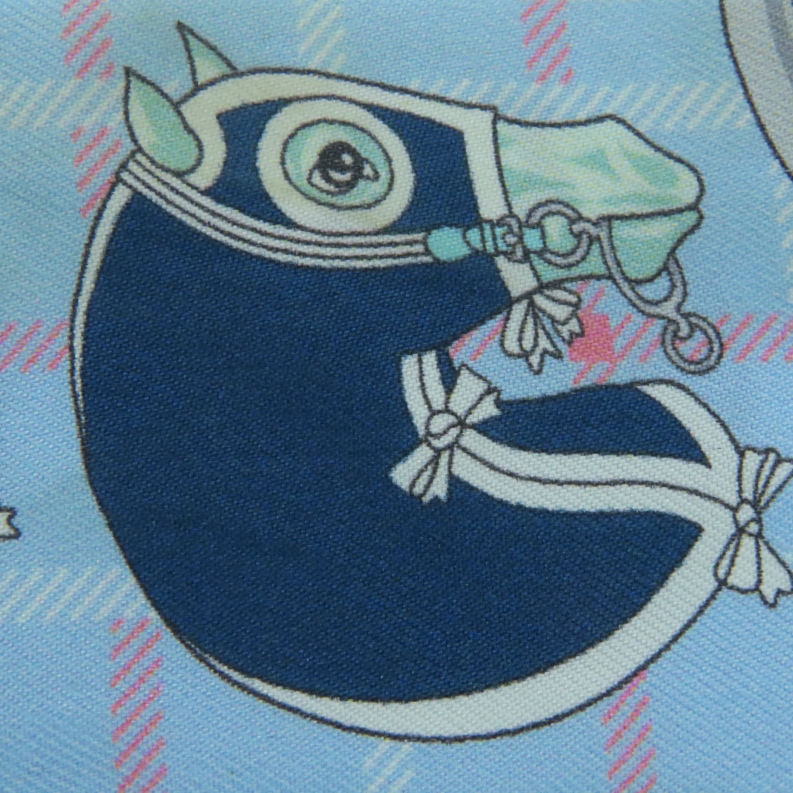 HERMES Silk Twilly Scarf Blue