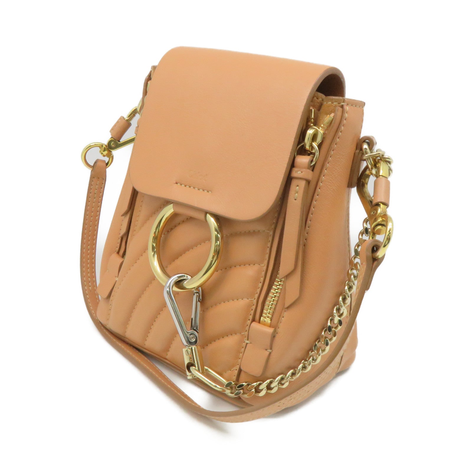 Chloe cowhide leather Backpack shoulder bag dual-use bag brown
