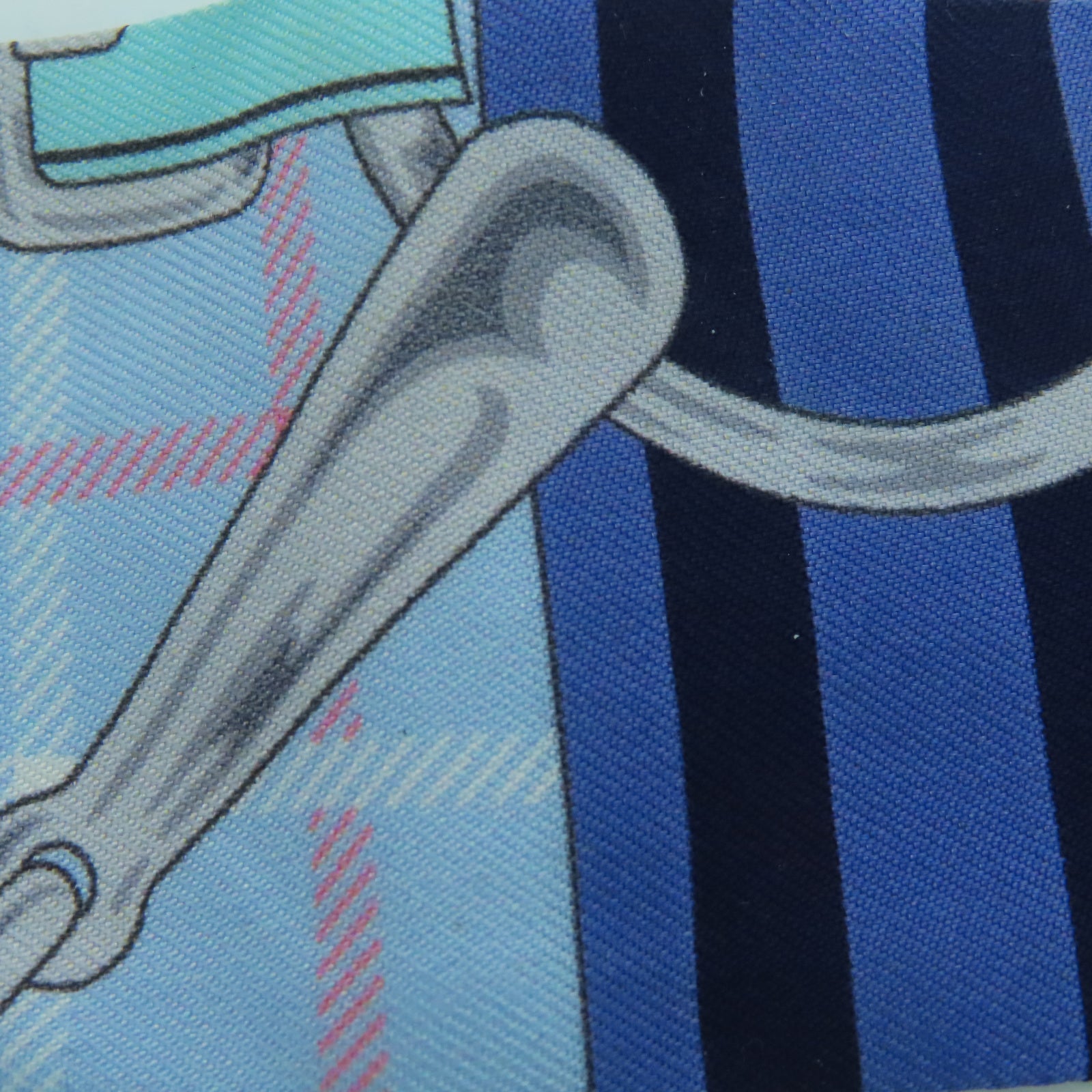 HERMES Silk Twilly Scarf Blue
