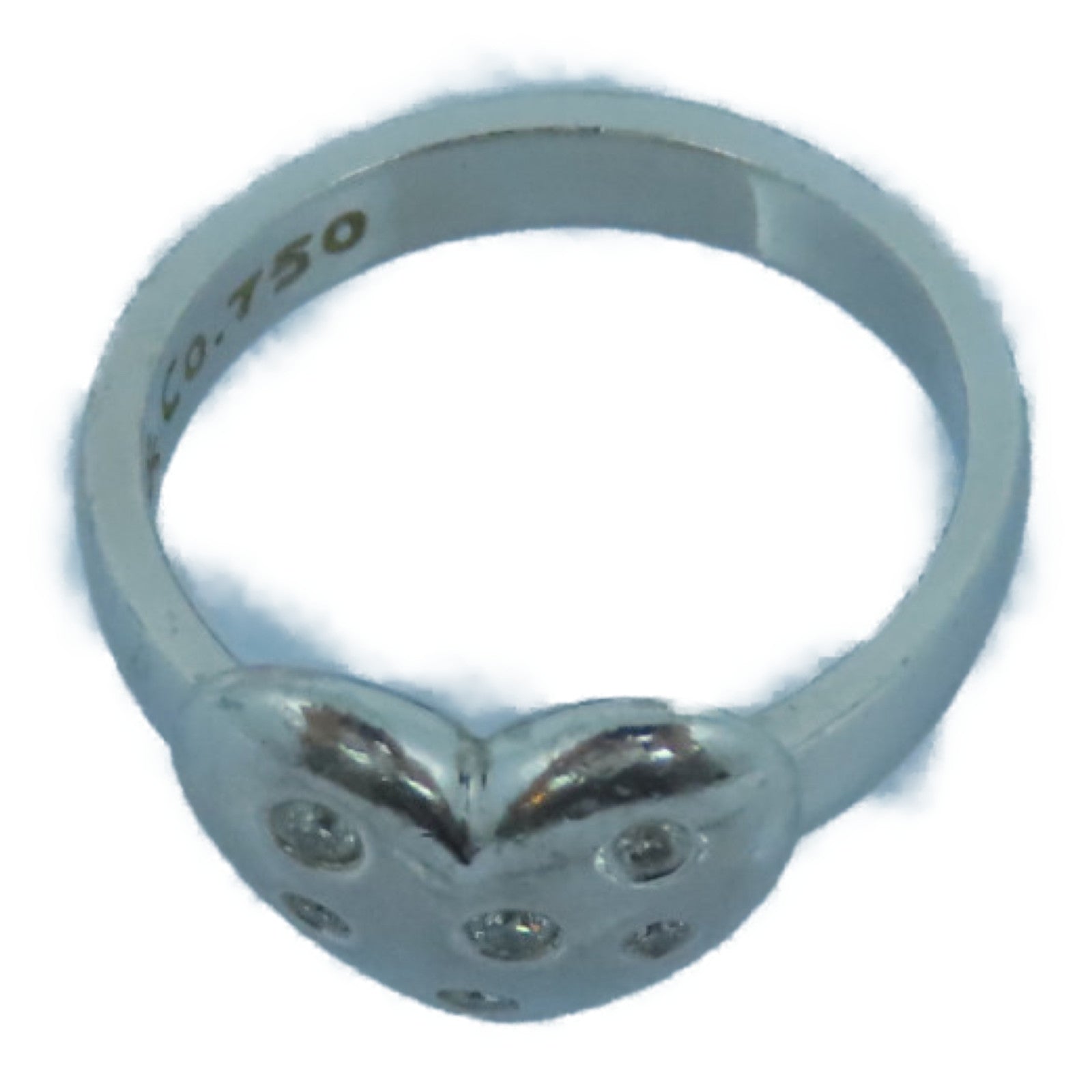 TIFFANY＆CO 18K白金Etoile Heart Diamond Ring钻石戒指US#4.5