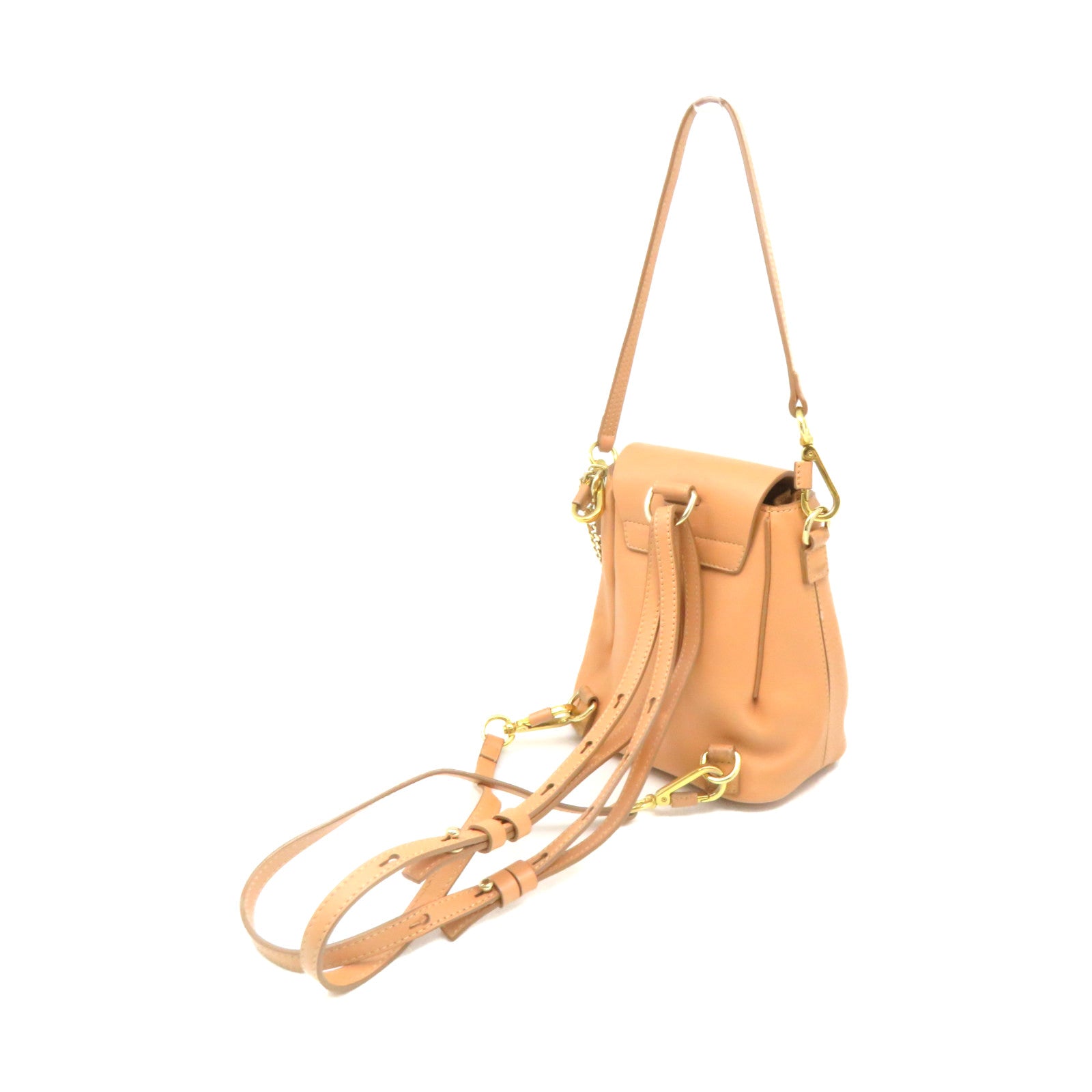 Chloe cowhide leather Backpack shoulder bag dual-use bag brown