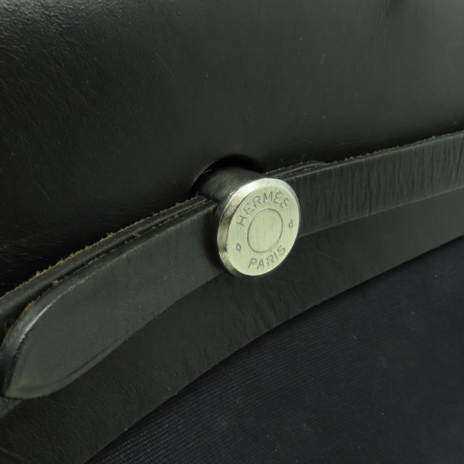 HERMES 帆布Her Line PM銀扣背包黒色