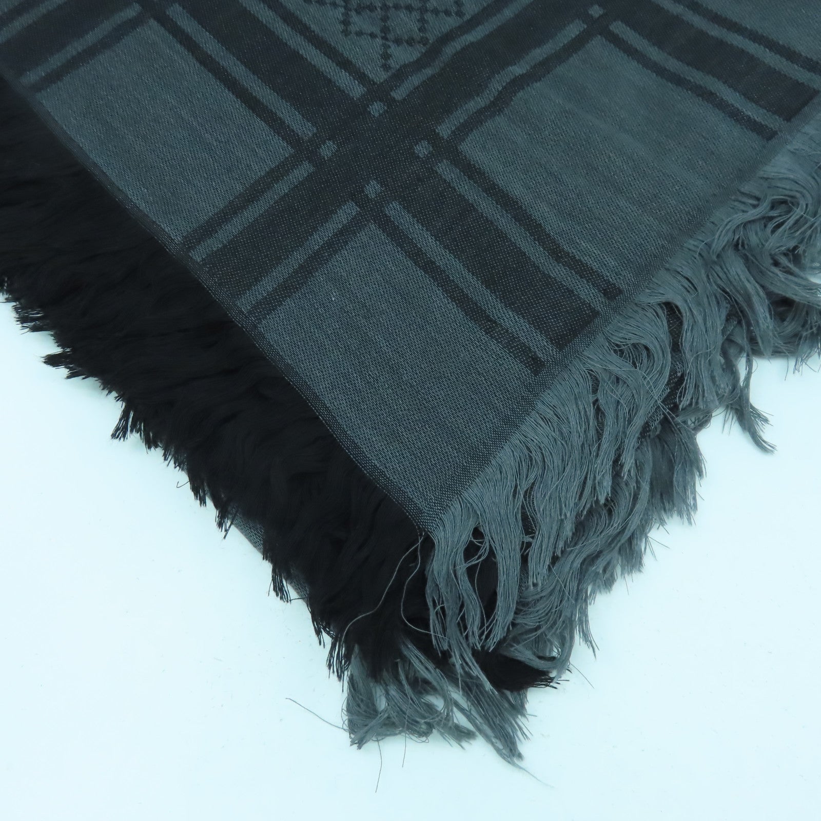 GUCCI 絲質/羊毛Scarf 140x140絲巾灰色