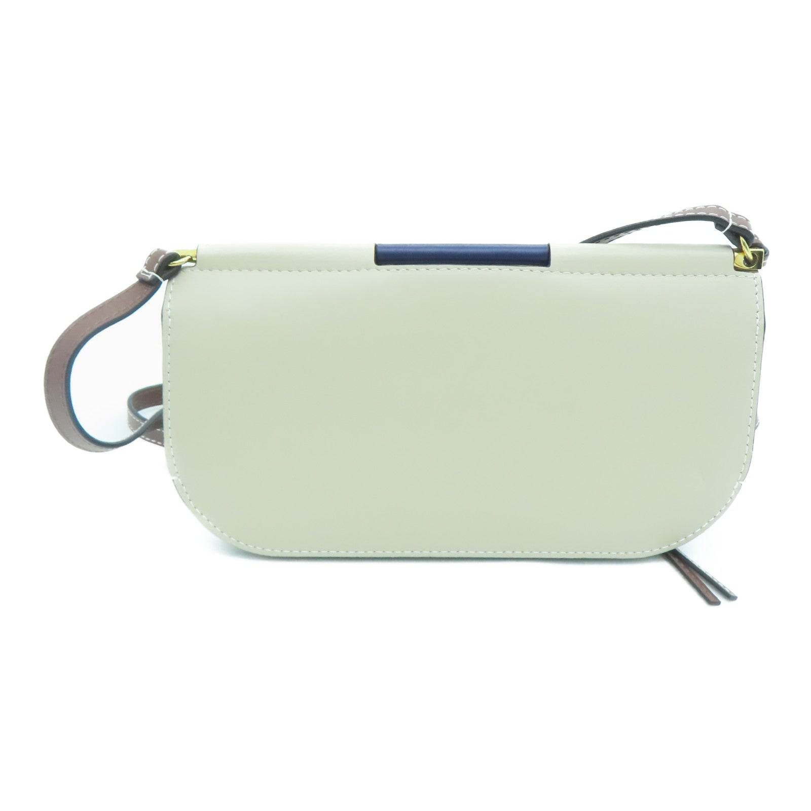 LOEWE 牛皮皮革Shoulder Bag金扣肩背袋蓝色米色