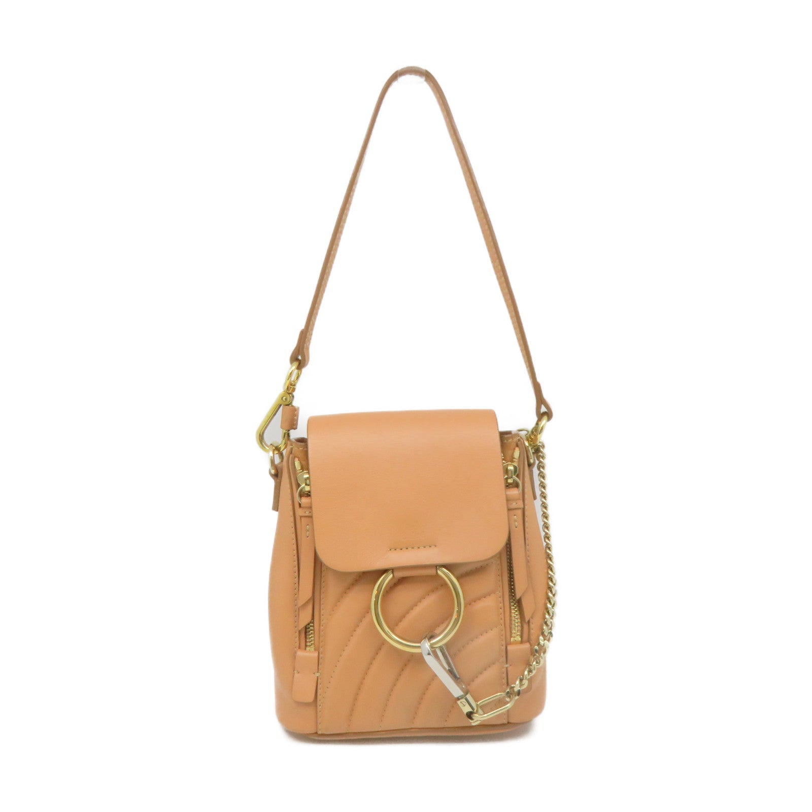 Chloe cowhide leather Backpack shoulder bag dual-use bag brown