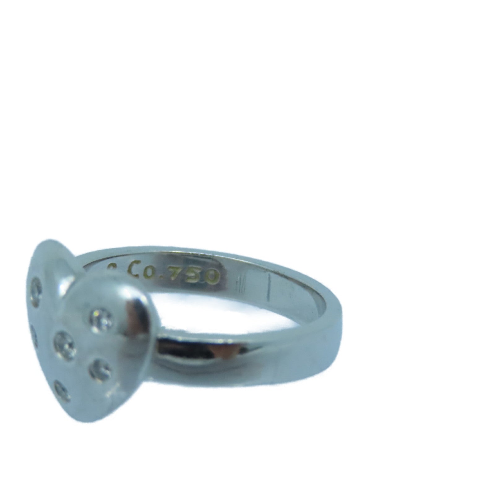 TIFFANY＆CO 18K白金Etoile Heart Diamond Ring钻石戒指US#4.5