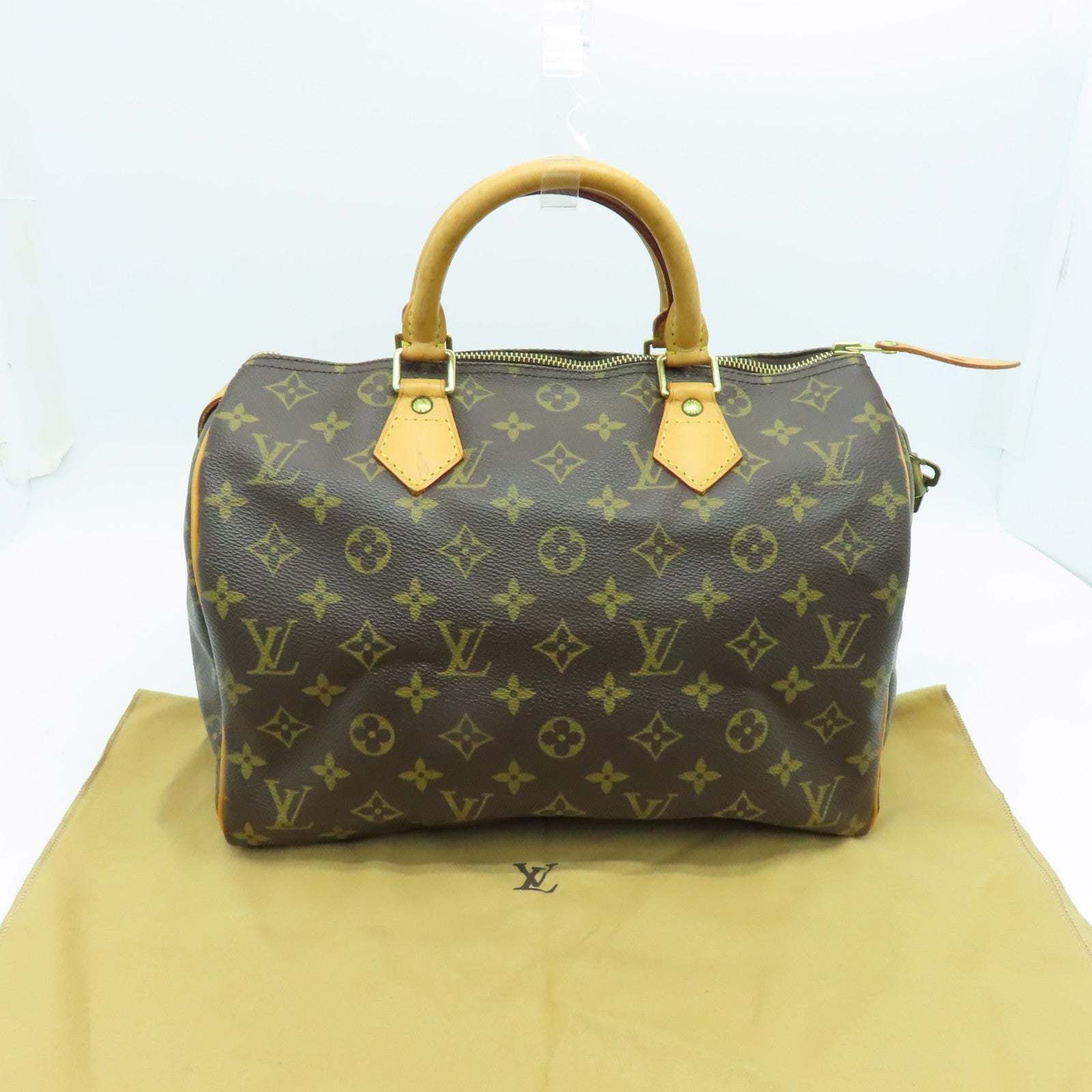 LOUIS VUITTON Monogram Speedy 30金扣手挽袋啡色
