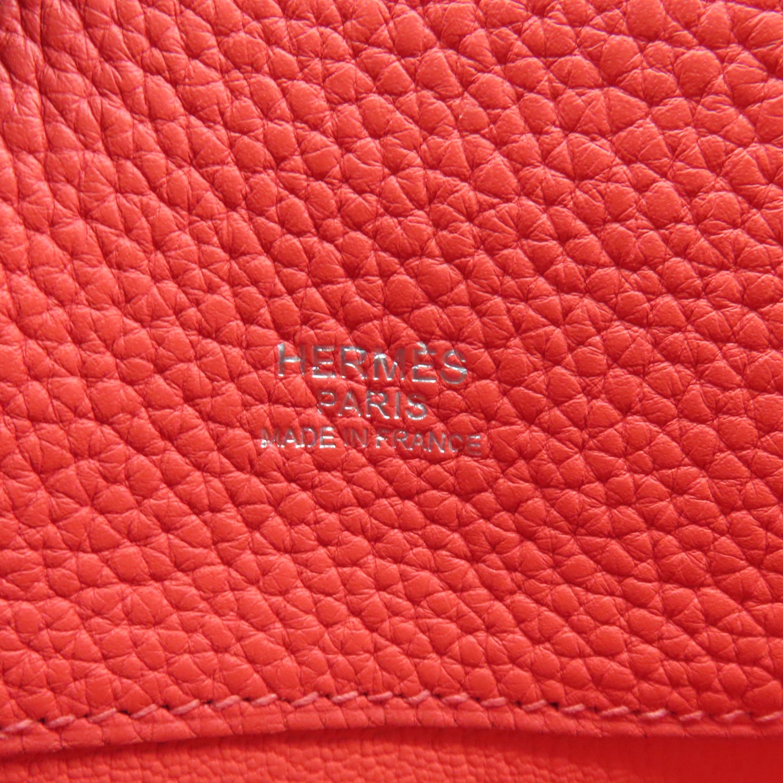 HERMES Clemence皮革So Kelly銀扣肩背袋Rouge Jaipur粉紅色