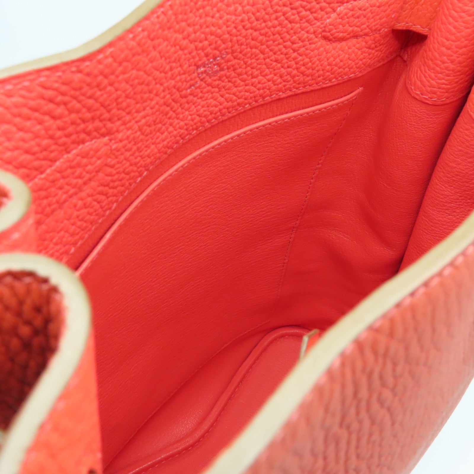 HERMES Clemence皮革So Kelly銀扣肩背袋Rouge Jaipur粉紅色