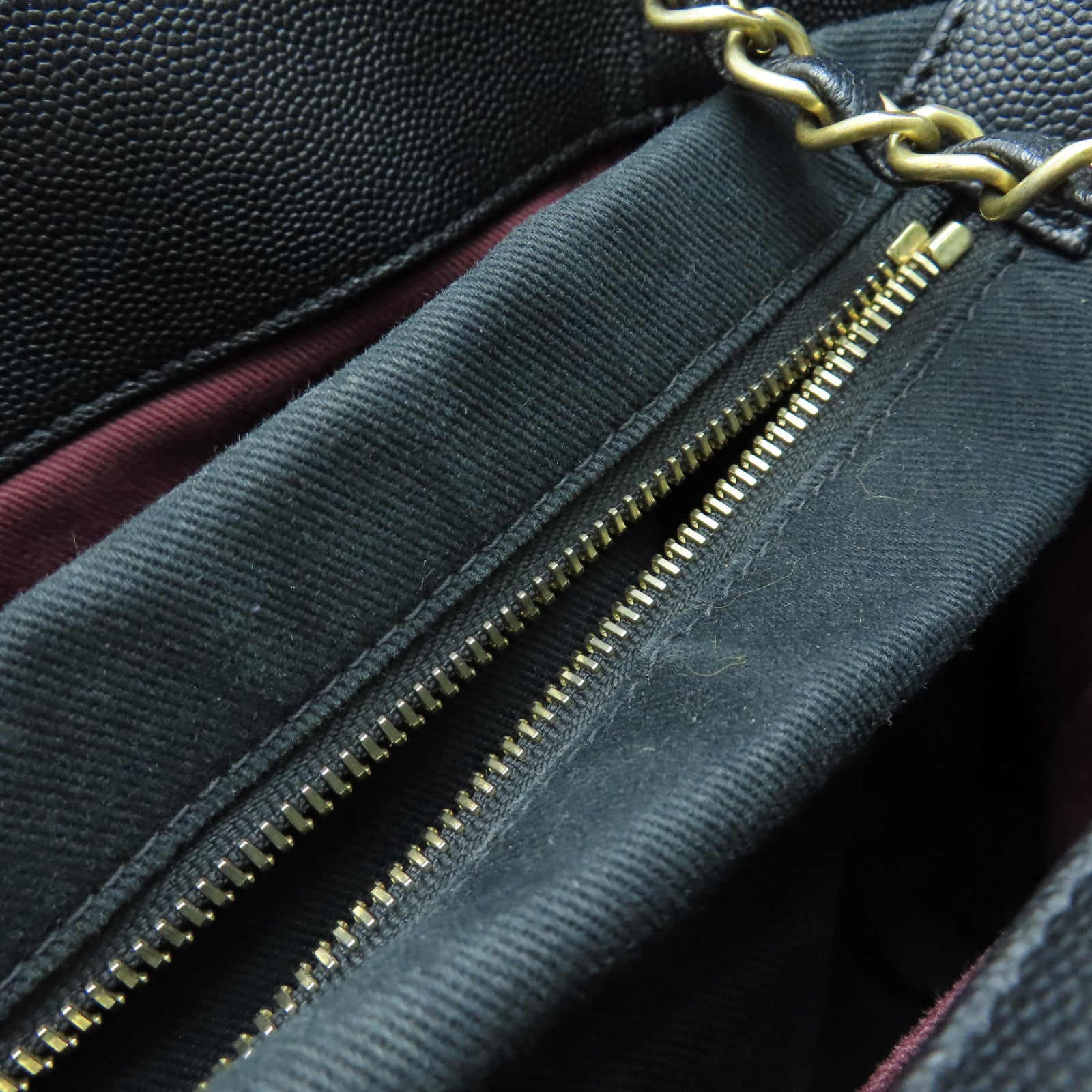 CHANEL 菱格Caviar皮革Chain Shoulder Bag金扣手挽肩背两用袋黑色