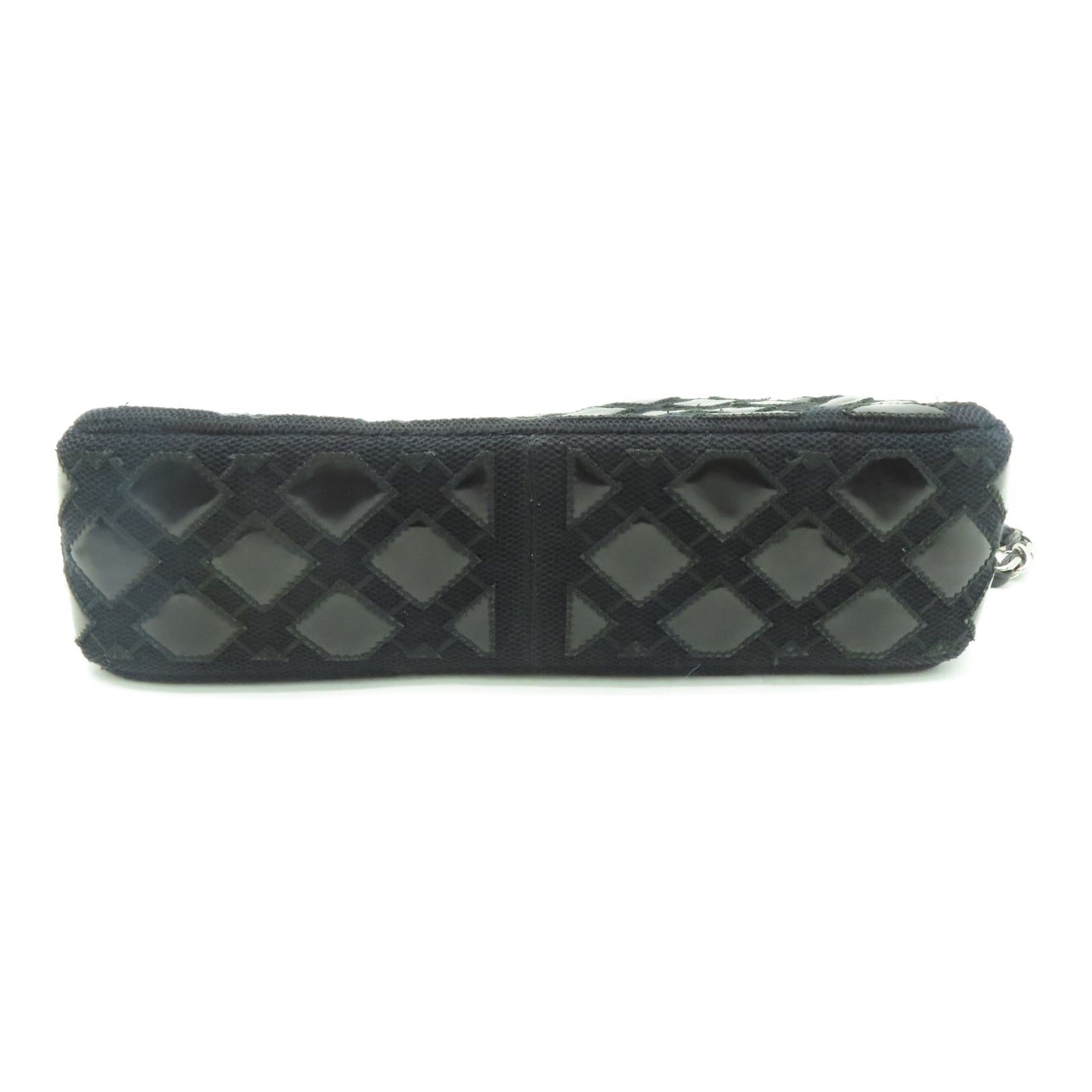 CHANEL 菱格牛皮皮革Shoulder Bag銀扣鏈帶肩背袋黑色