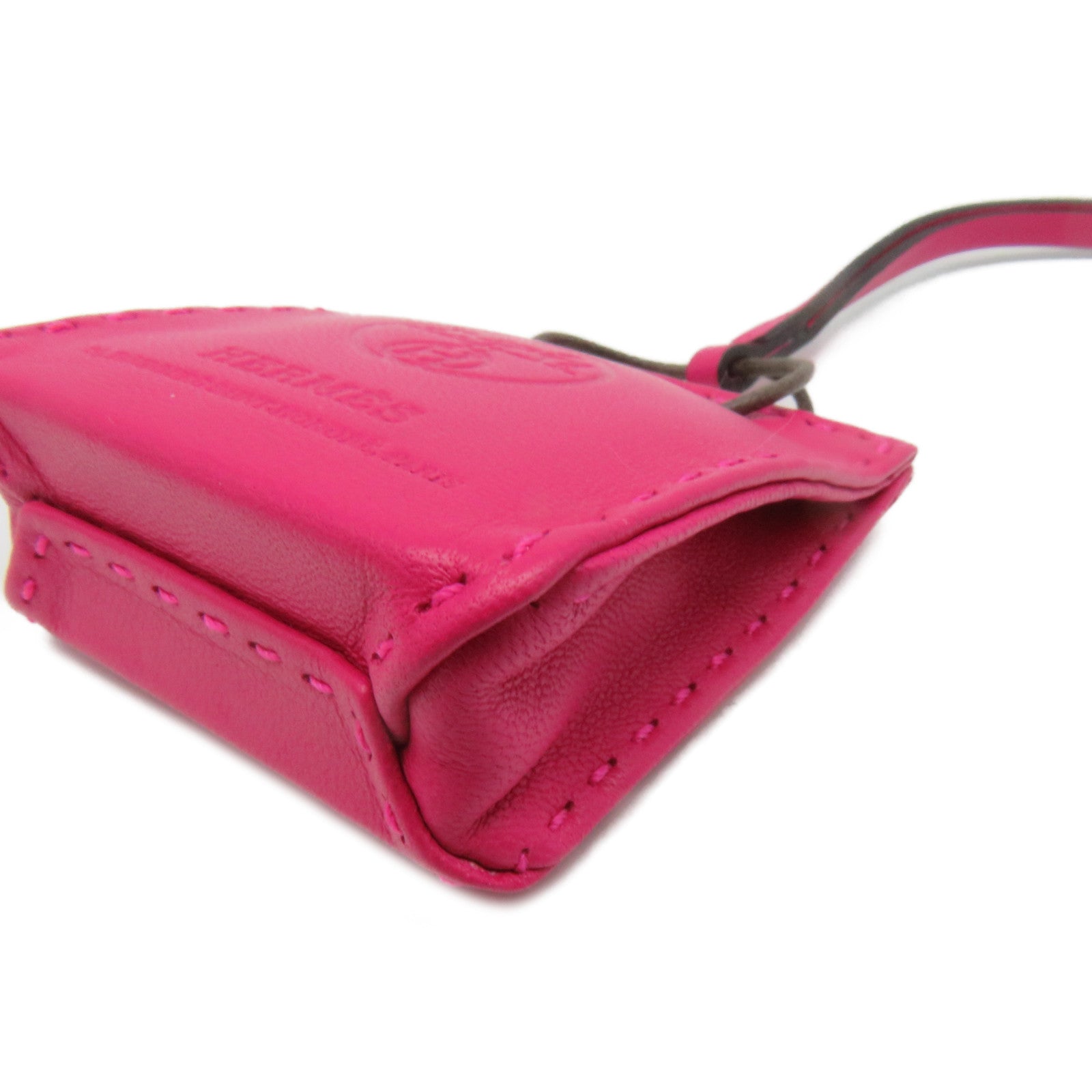 HERMES Swift皮革Sac Orange挂饰Rose Mexico粉红色