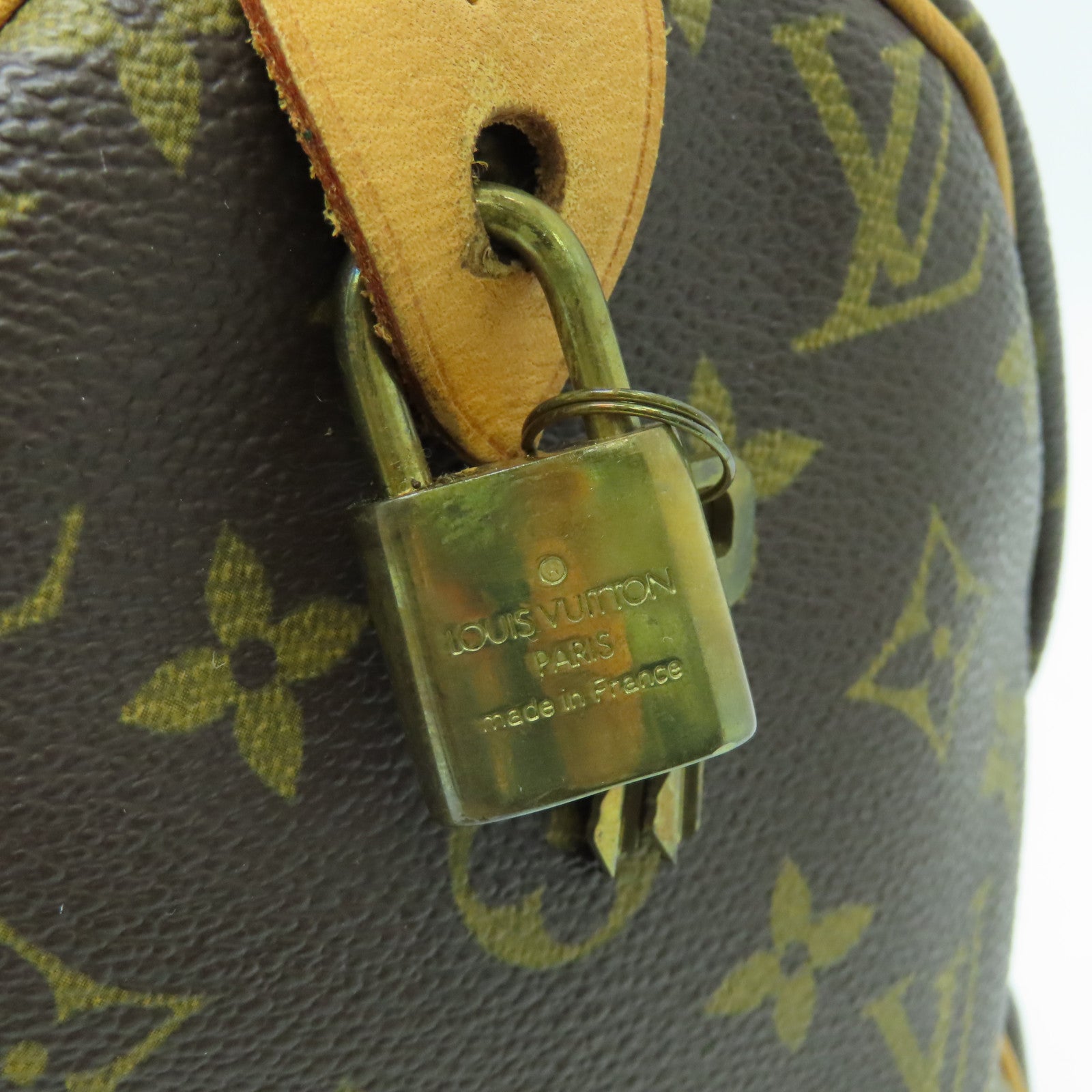 LOUIS VUITTON Monogram Speedy 30金扣手挽袋啡色