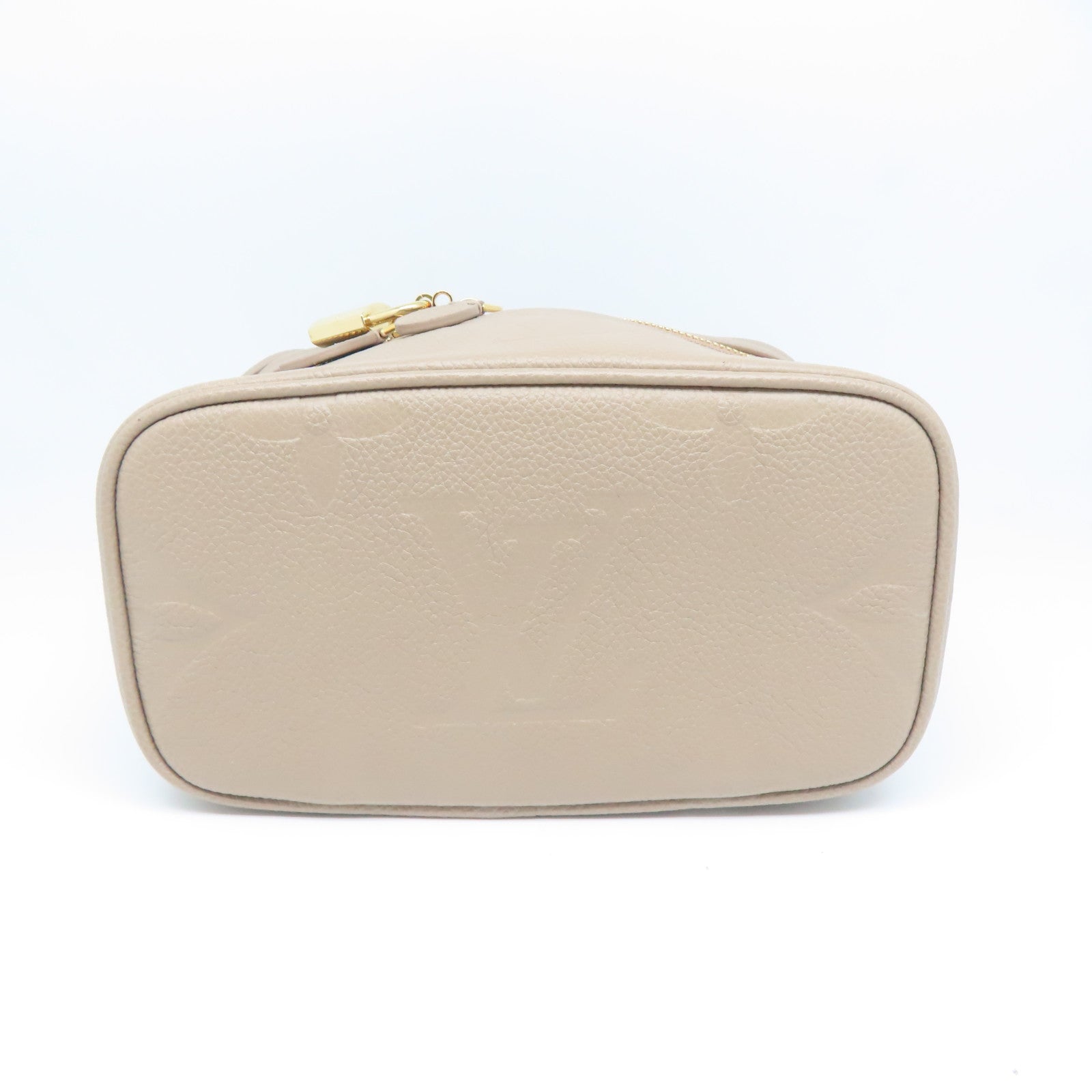 LOUIS VUITTON Monogram Empreinte Vanity PM金扣手挽肩背两用袋米色