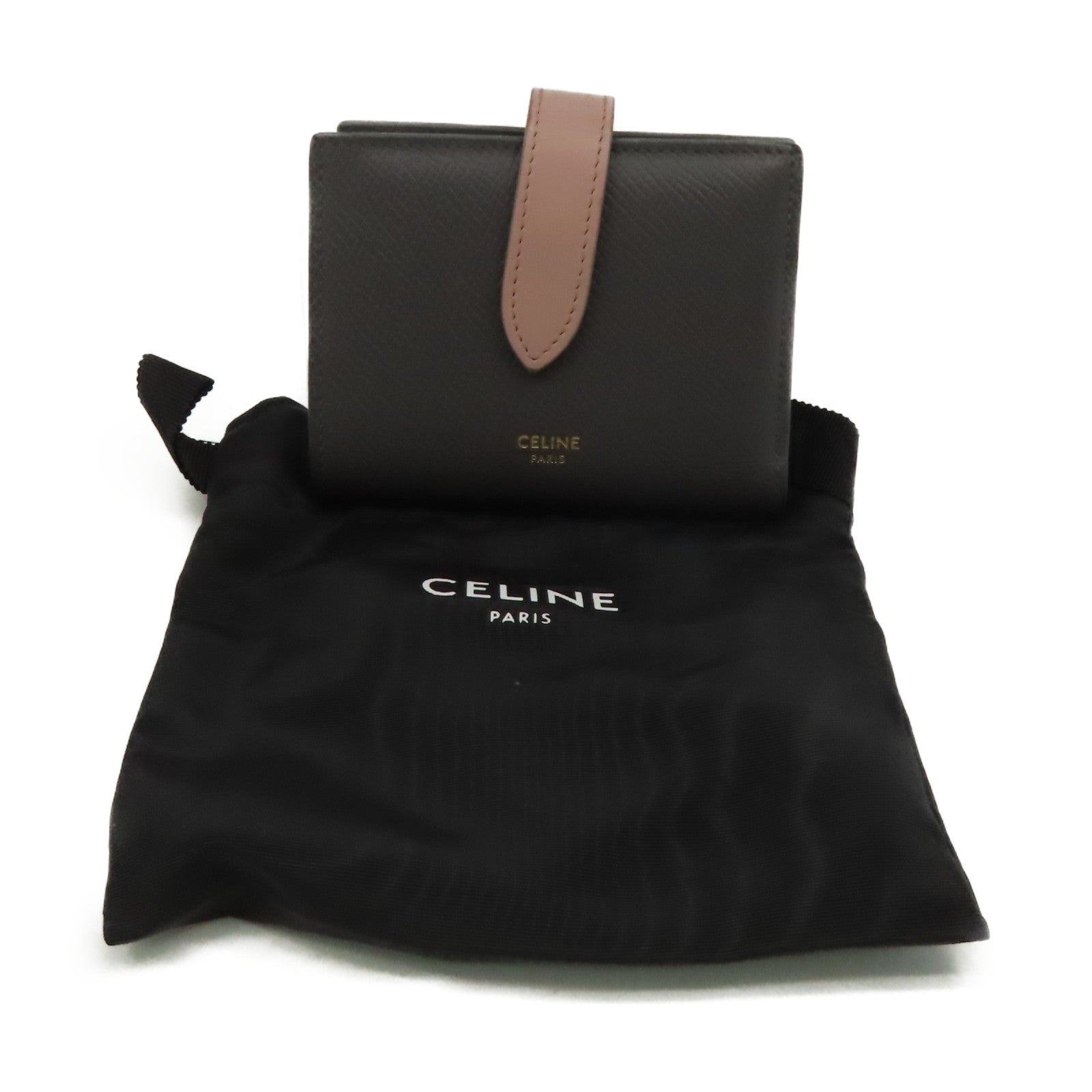 CELINE 牛皮皮革Short Wallet短錢包灰色