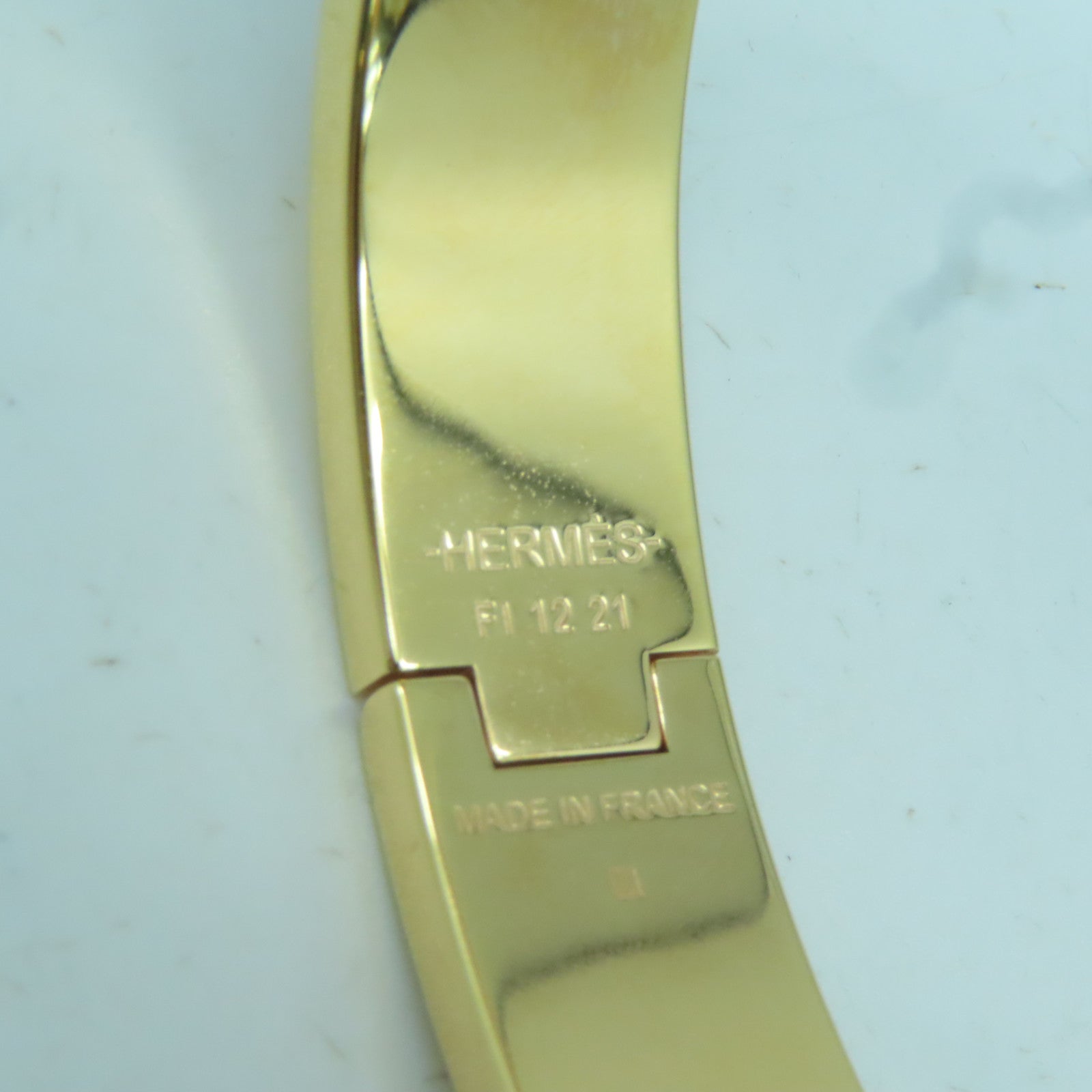 HERMES 金屬Clic-Clac H金扣手鐲玫瑰金色/淺藍色/白色/啡色#16cm