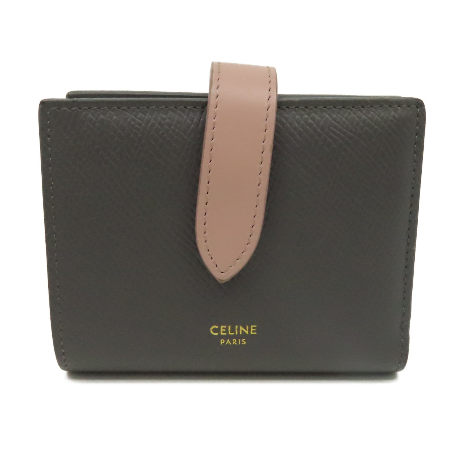 CELINE 牛皮皮革Short Wallet短錢包灰色