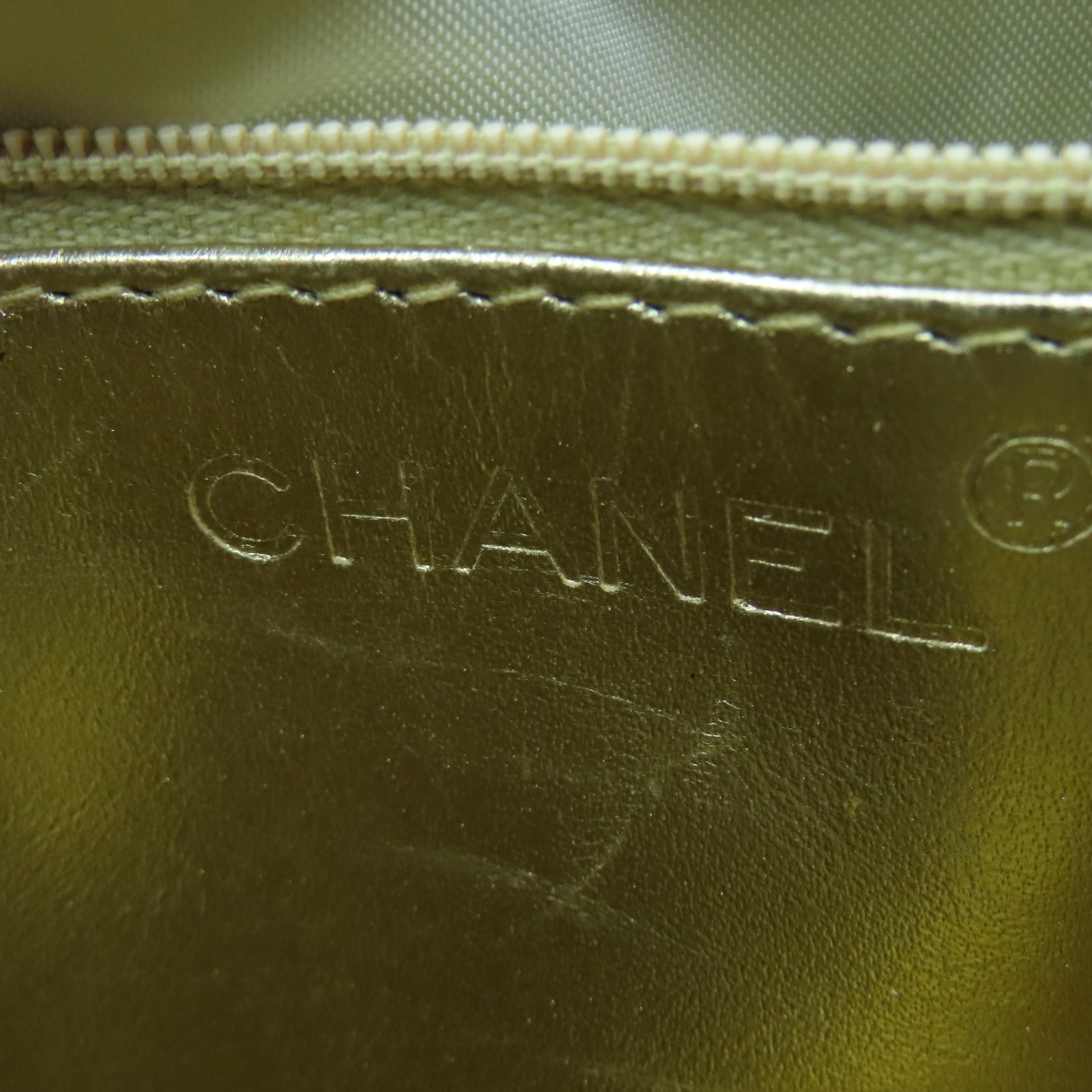 CHANEL 帆布Chain Shoulder金扣鏈帶肩背袋黑色