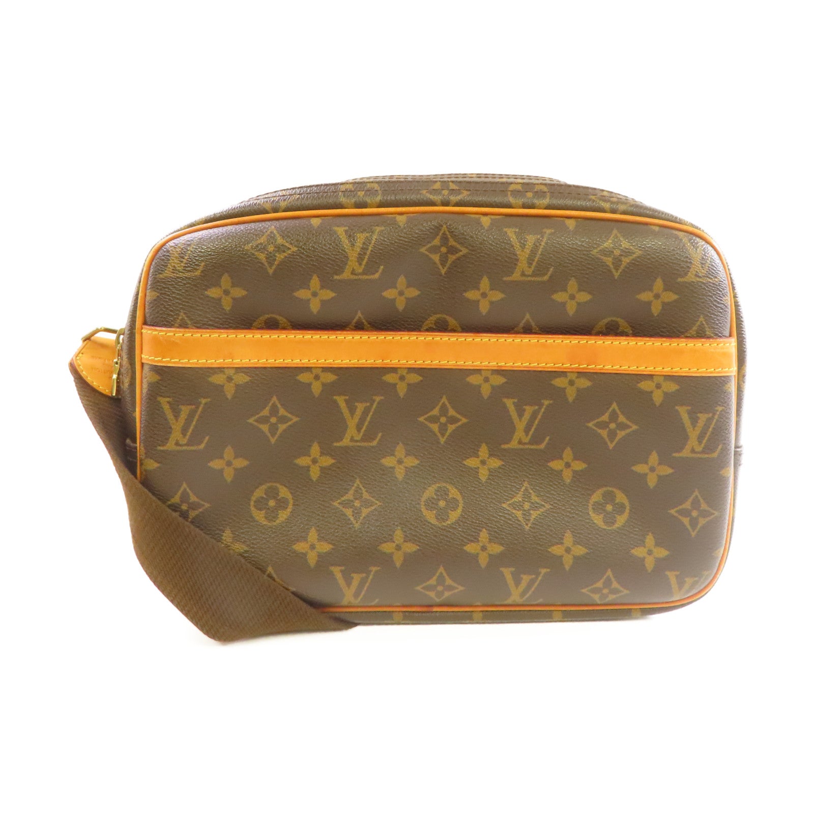 LOUIS VUITTON Monogram Reporter PM Shoulder Bag肩背袋啡色