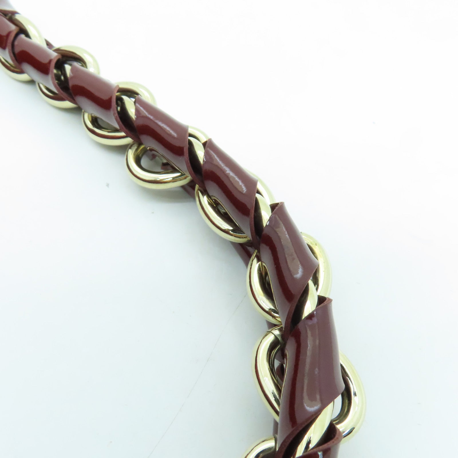 FENDI 尼龍Chain Shoulder Bag金扣鏈帶肩背袋紅色