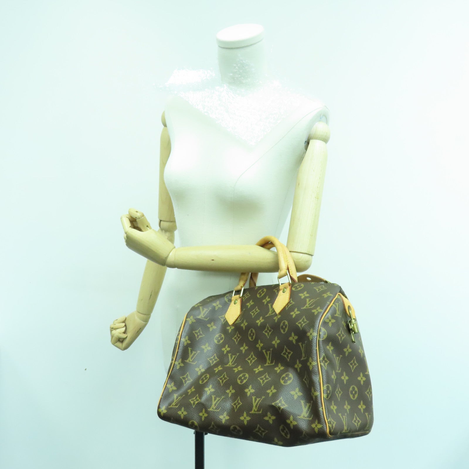 LOUIS VUITTON Monogram Speedy 30金扣手挽袋啡色