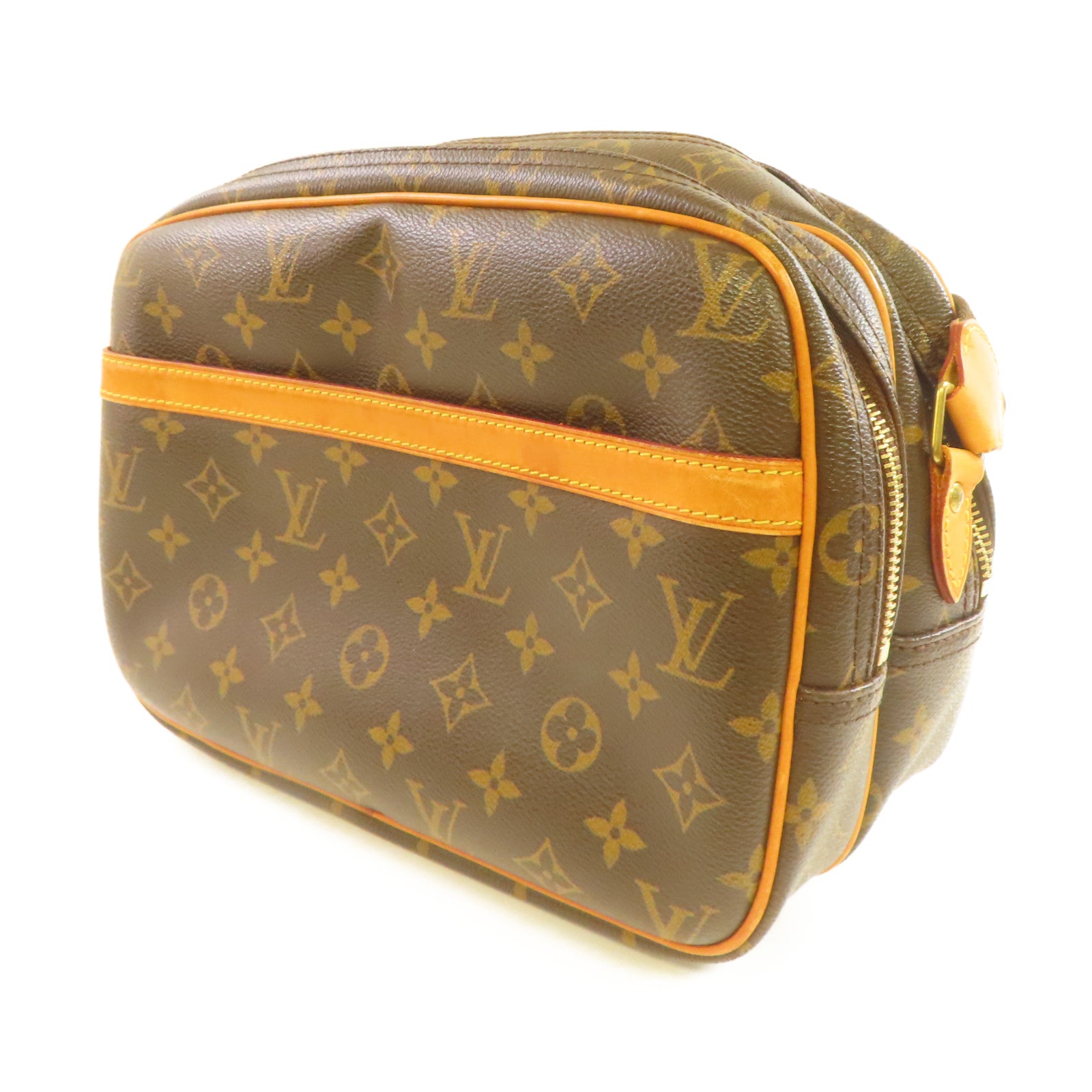 LOUIS VUITTON Monogram Reporter PM Shoulder Bag肩背袋啡色