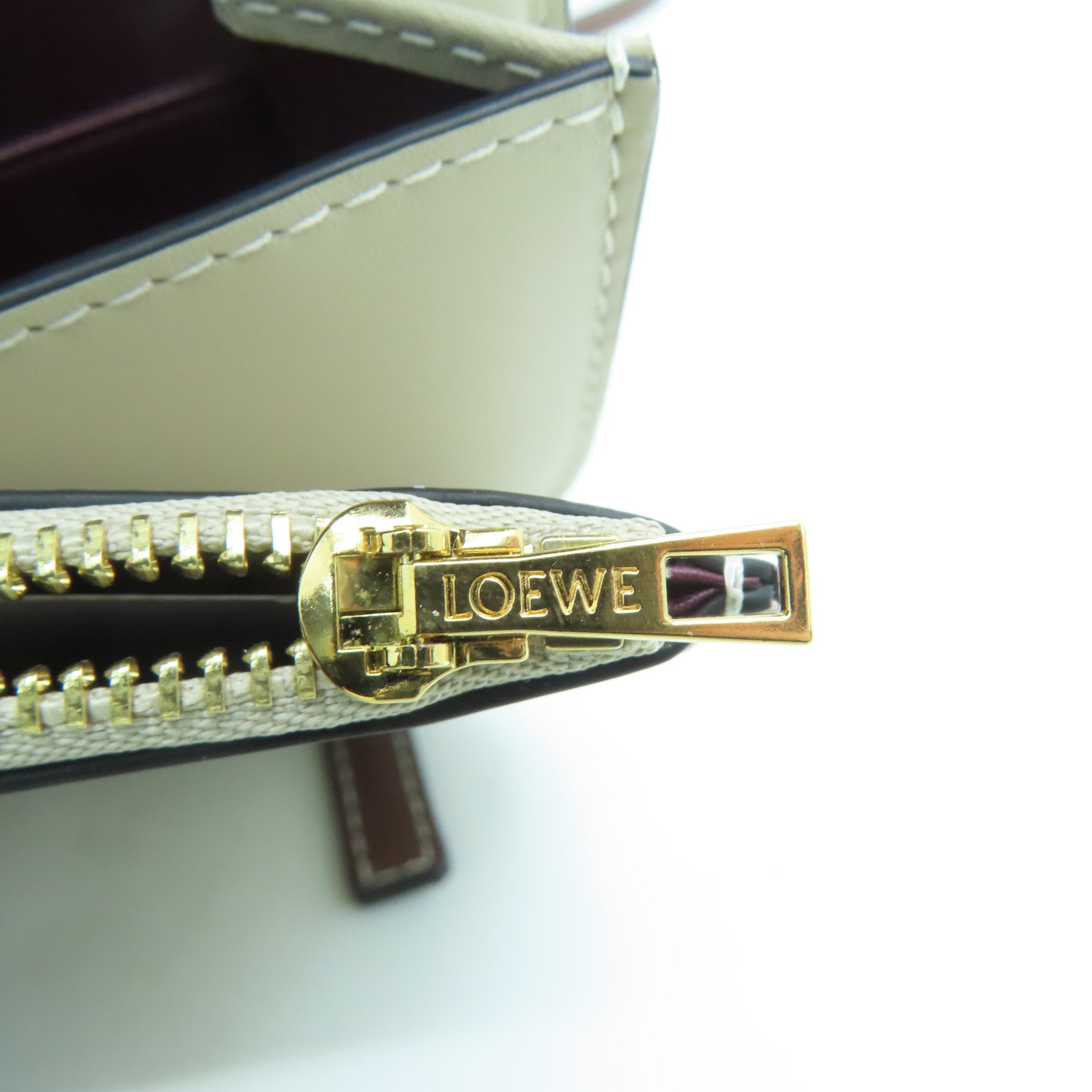 LOEWE 牛皮皮革Shoulder Bag金扣肩背袋蓝色米色