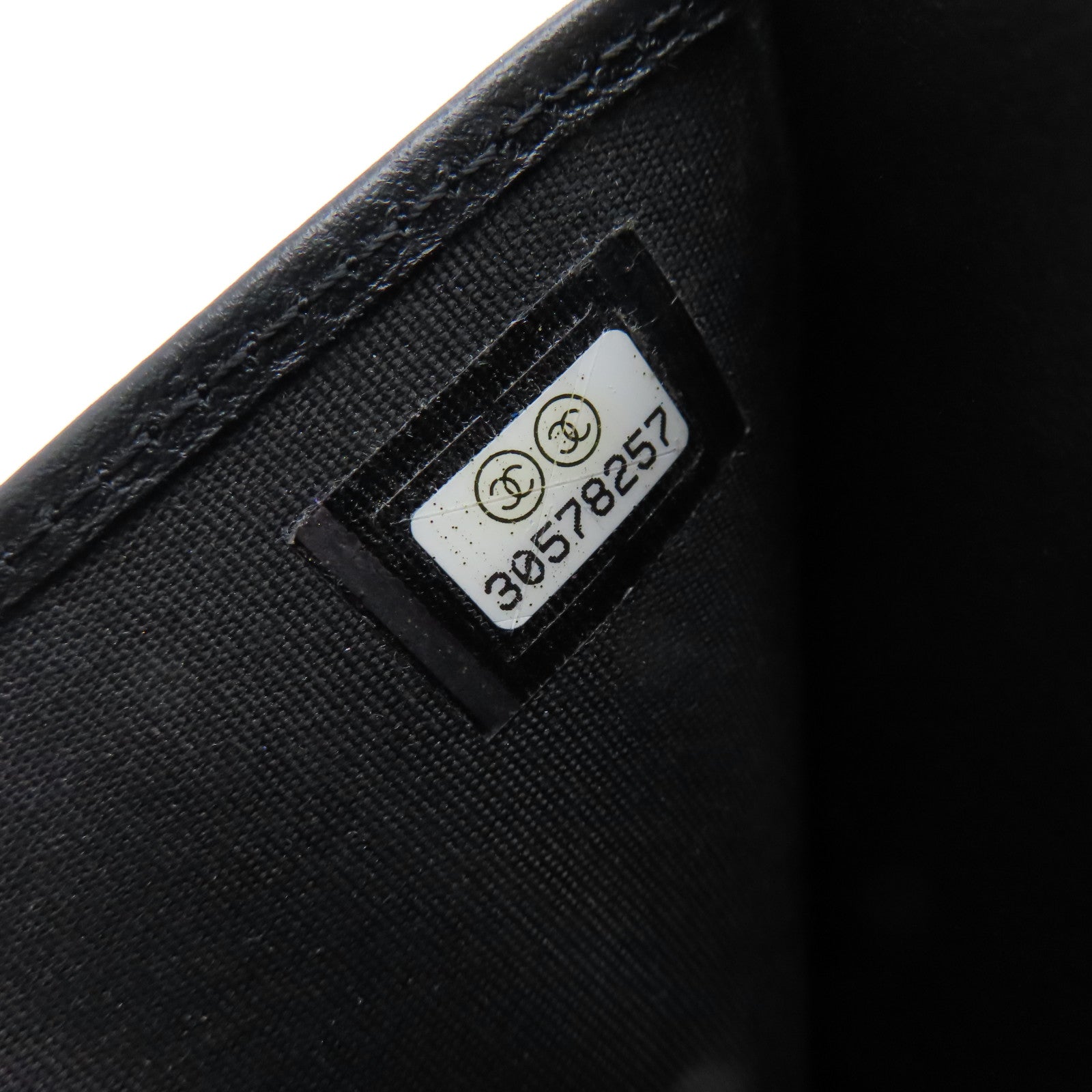 CHANEL rhombic cowhide leather Boy Wallet gold buckle wallet black