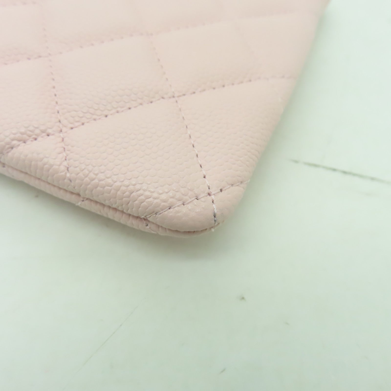 CHANEL 菱格Caviar皮革Clutch Bag金扣手拿包粉紅色
