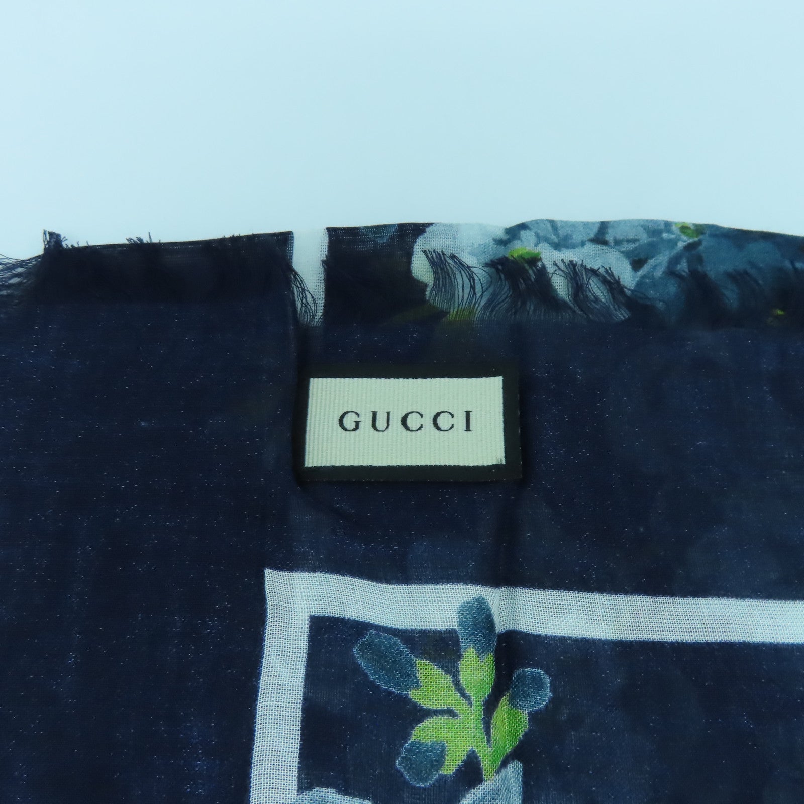 GUCCI 絲質Scarf絲巾藍色