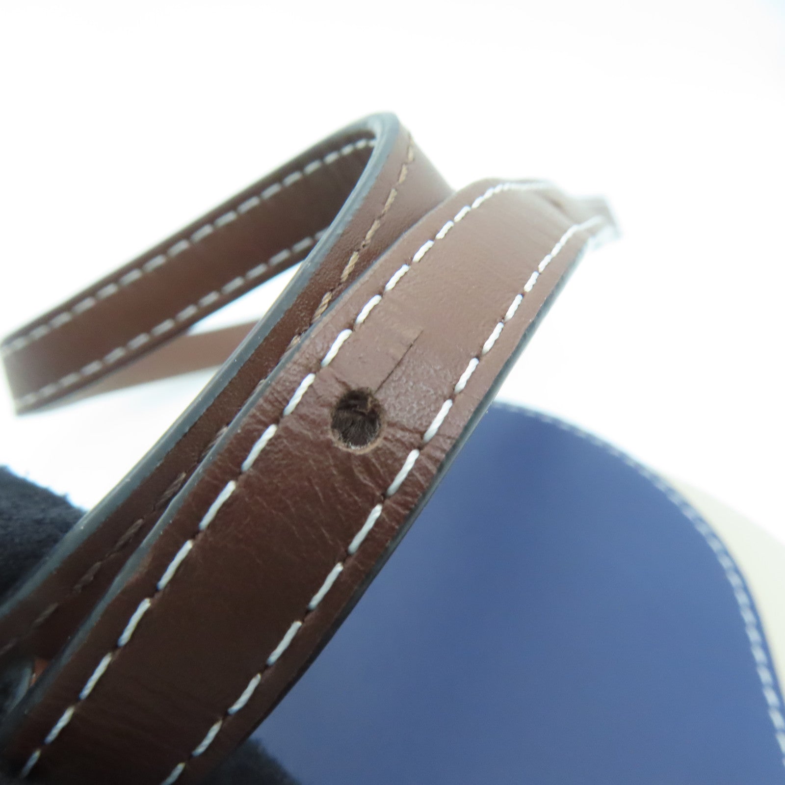LOEWE 牛皮皮革Shoulder Bag金扣肩背袋蓝色米色