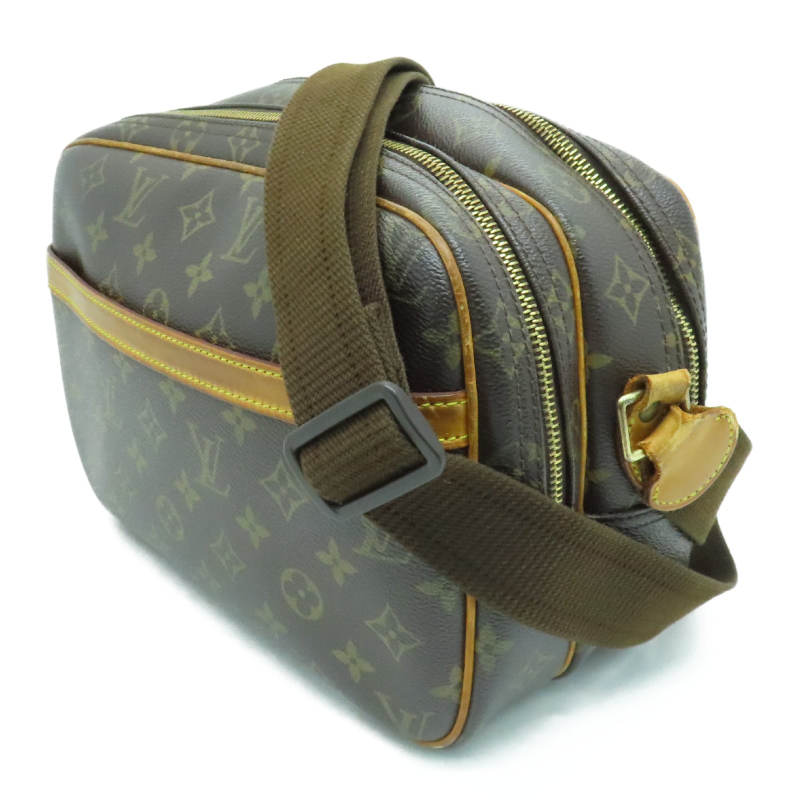 LOUIS VUITTON Monogram Reporter金扣肩背袋啡色