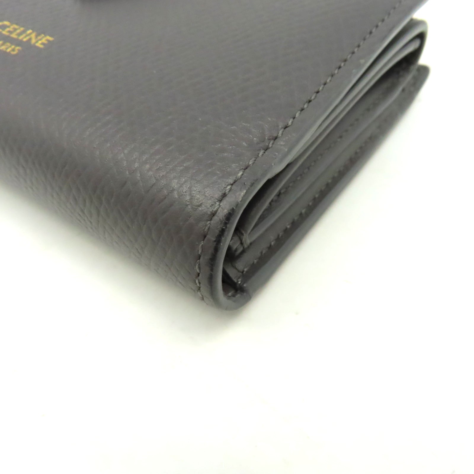 CELINE 牛皮皮革Short Wallet短錢包灰色
