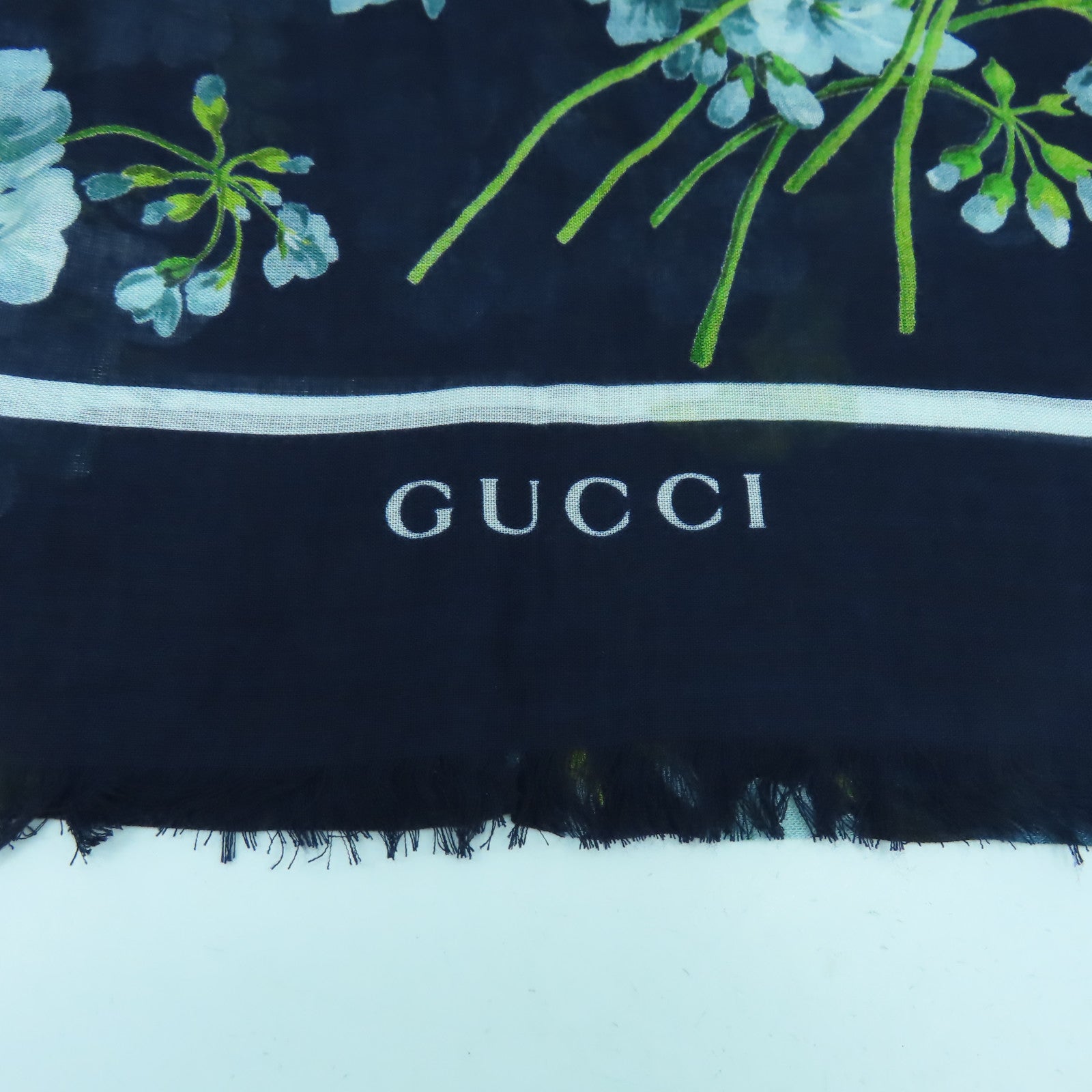 GUCCI 絲質Scarf絲巾藍色
