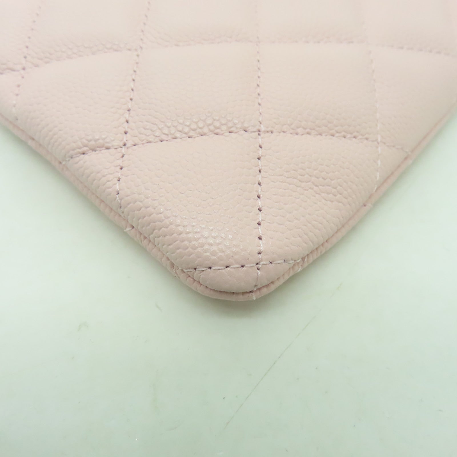 CHANEL 菱格Caviar皮革Clutch Bag金扣手拿包粉紅色
