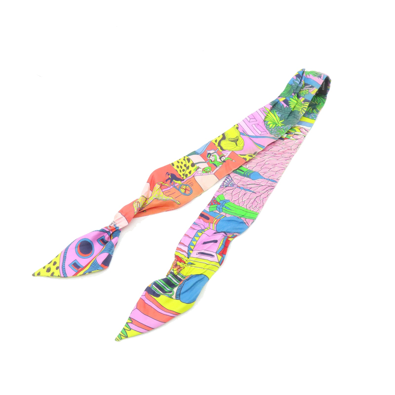 HERMES Silk Twilly Scarf Multicolor