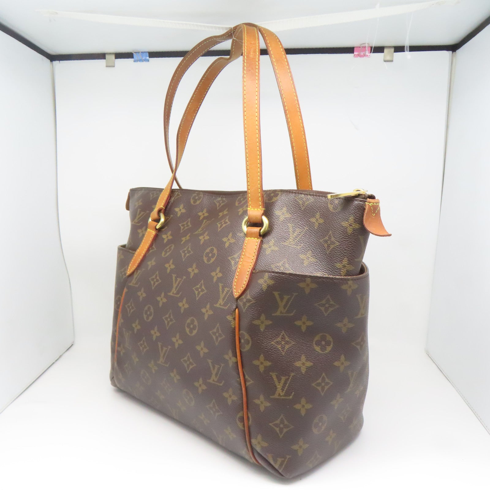 LOUIS VUITTON Monogram Totally MM金扣手挽袋啡色