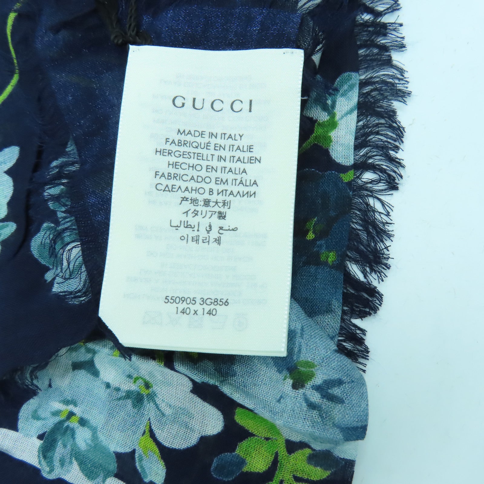 GUCCI 絲質Scarf絲巾藍色