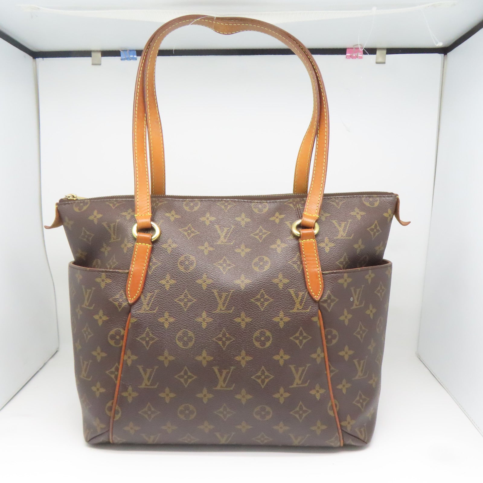 LOUIS VUITTON Monogram Totally MM金扣手挽袋啡色